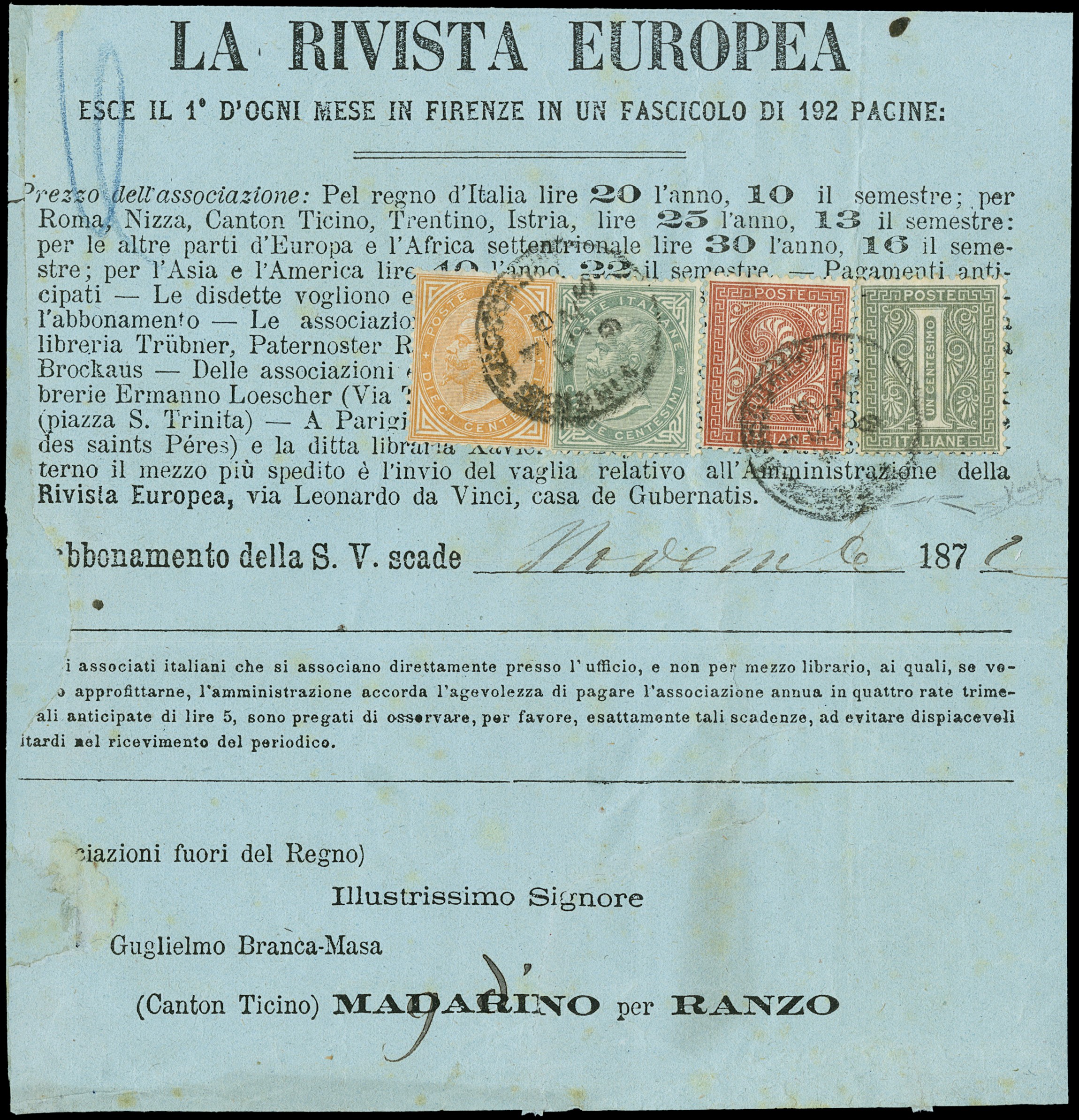 Lot 1049 - ITALIA REGNO Destinazioni - Zanaria Aste s.r.l. 9th Philatelic Auction Lot 1049 - ITALIA REGNO Destinazioni - Zanaria Aste s.r.l. 9th Philatelic Auction