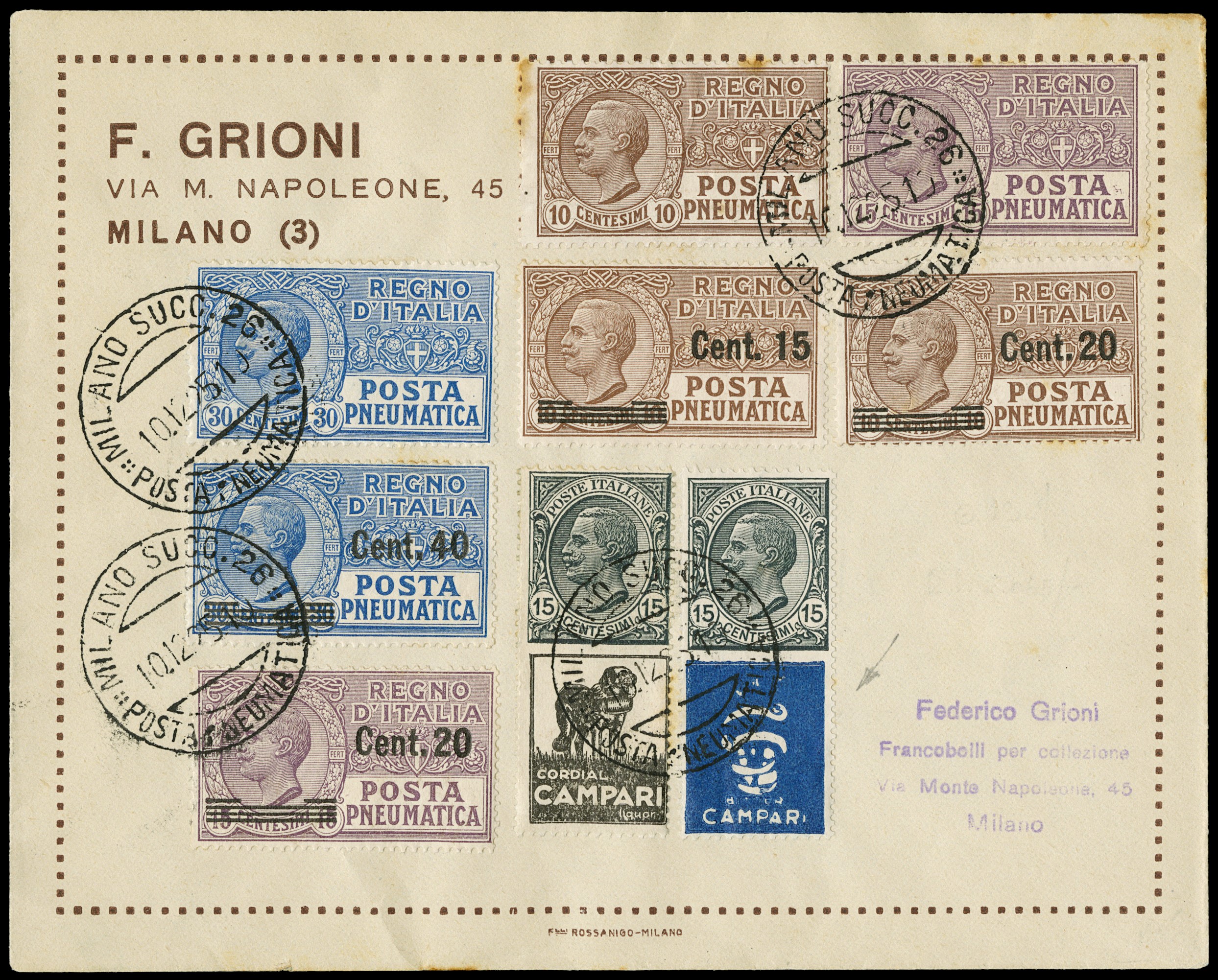 POSTA PNEUMATICA Stamp Auctions