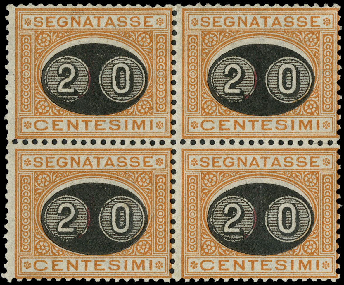 Lot 1176 - ITALIA REGNO SEGNATASSE - Zanaria Aste s.r.l. 9th Philatelic Auction Lot 1176 - ITALIA REGNO SEGNATASSE - Zanaria Aste s.r.l. 9th Philatelic Auction